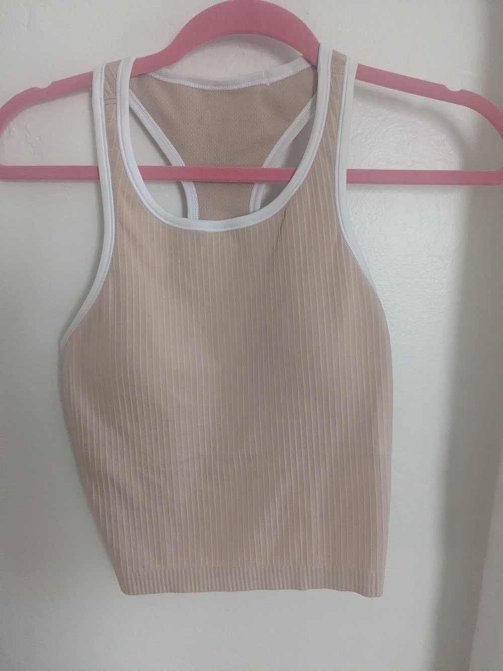 Lululemon Ribbed Cream Racerback Tank Top